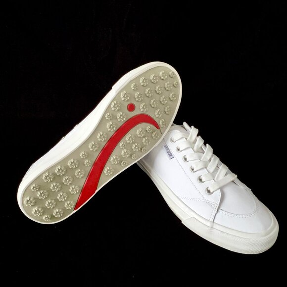 NEW Golf Sneakers Swing Dish Spike-less Traveler, White Coated Leather, Sz 9 - Picture 2 of 14
